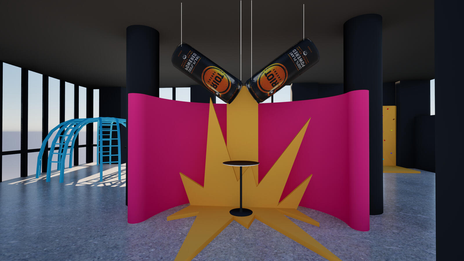 Place to grab pick up letter of challenges and sunglasses for decoding activity