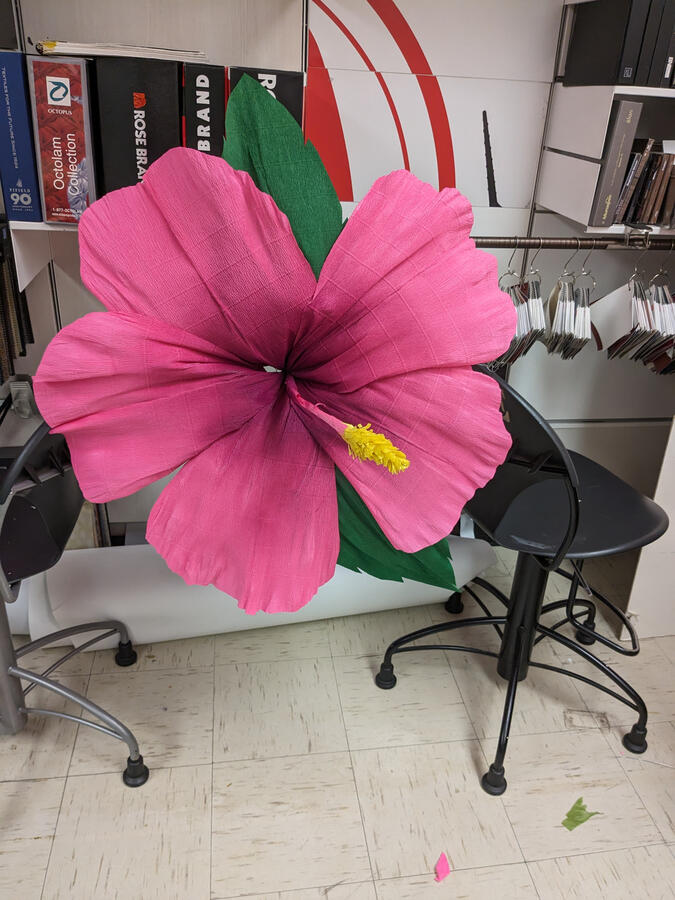 Spray painting the flowers